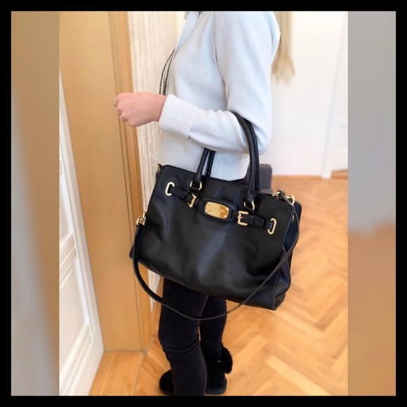 Michael Kors Hamilton Large East West Soft Pebbled Leather Satchel Bag - Picture 9 of 9